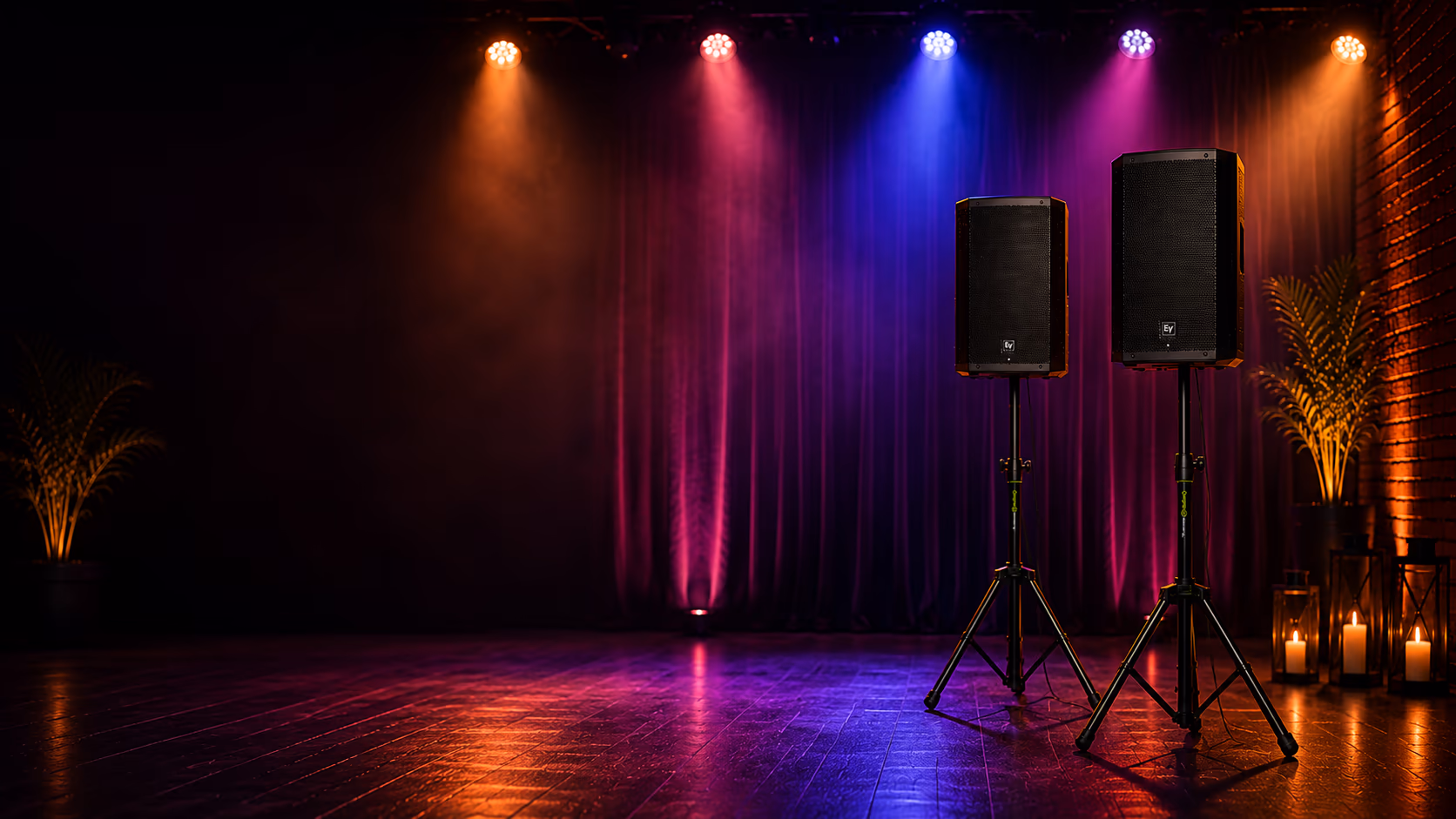 Speaker hire package setup
